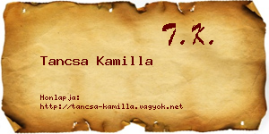 Tancsa Kamilla névjegykártya